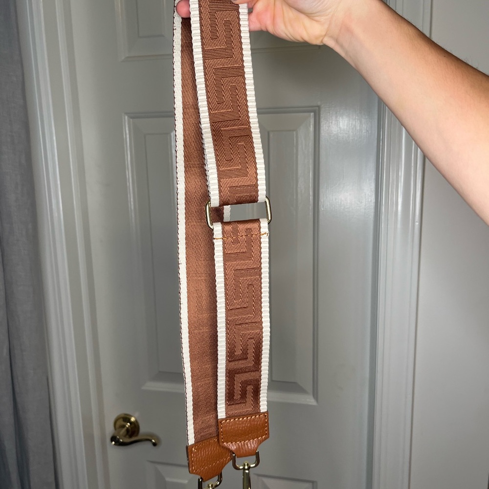 Elegant Brown and Cream Bag Strap